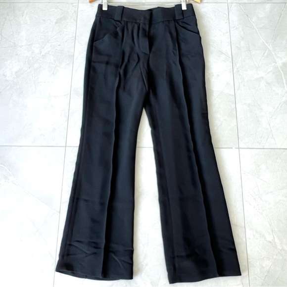 FENDI Black 100% Viscose High Rise Pleated Strength Pintuck Trousers Pants Sz 40 - Picture 9 of 16